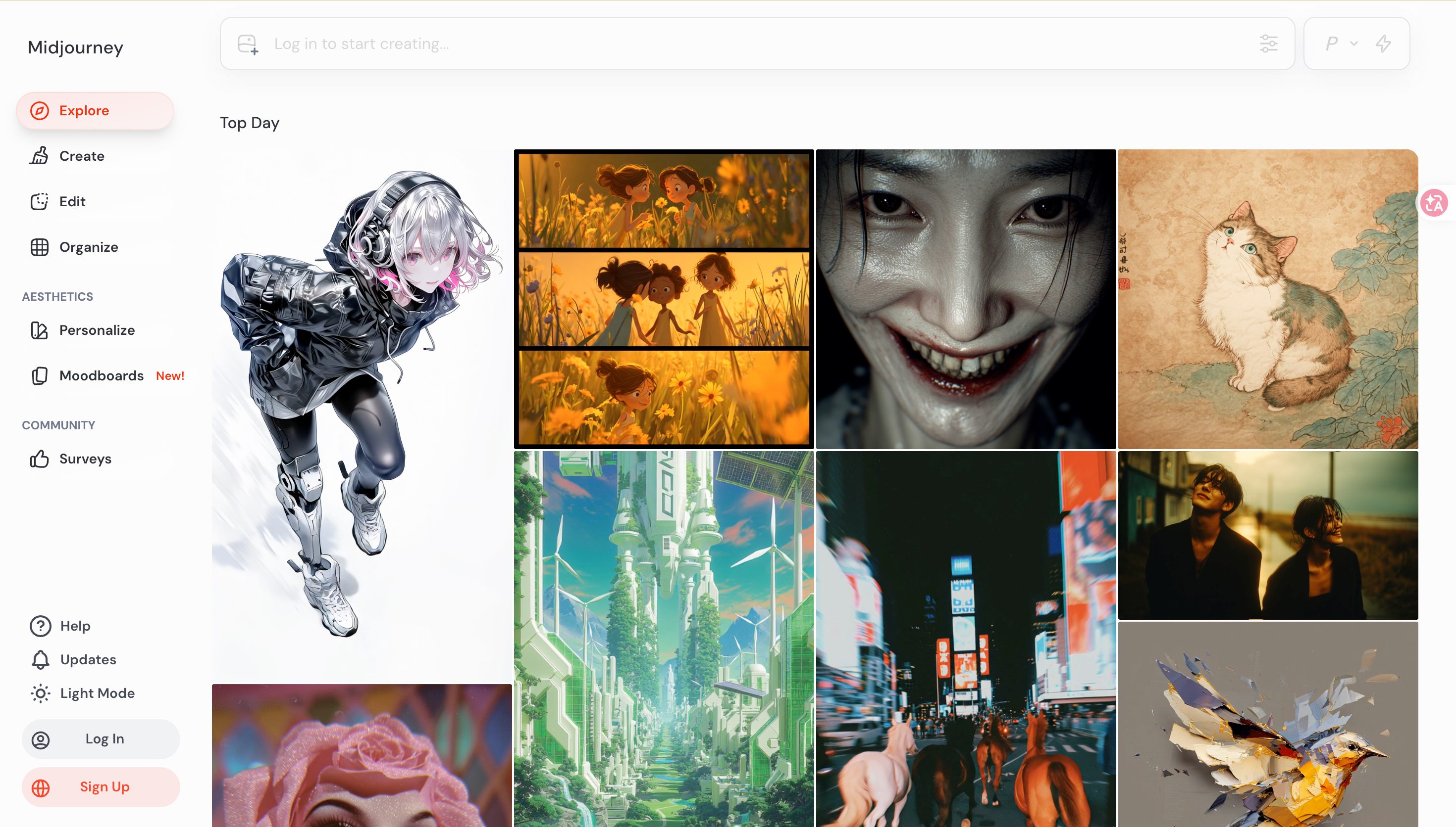 Midjourney V7 web app interface