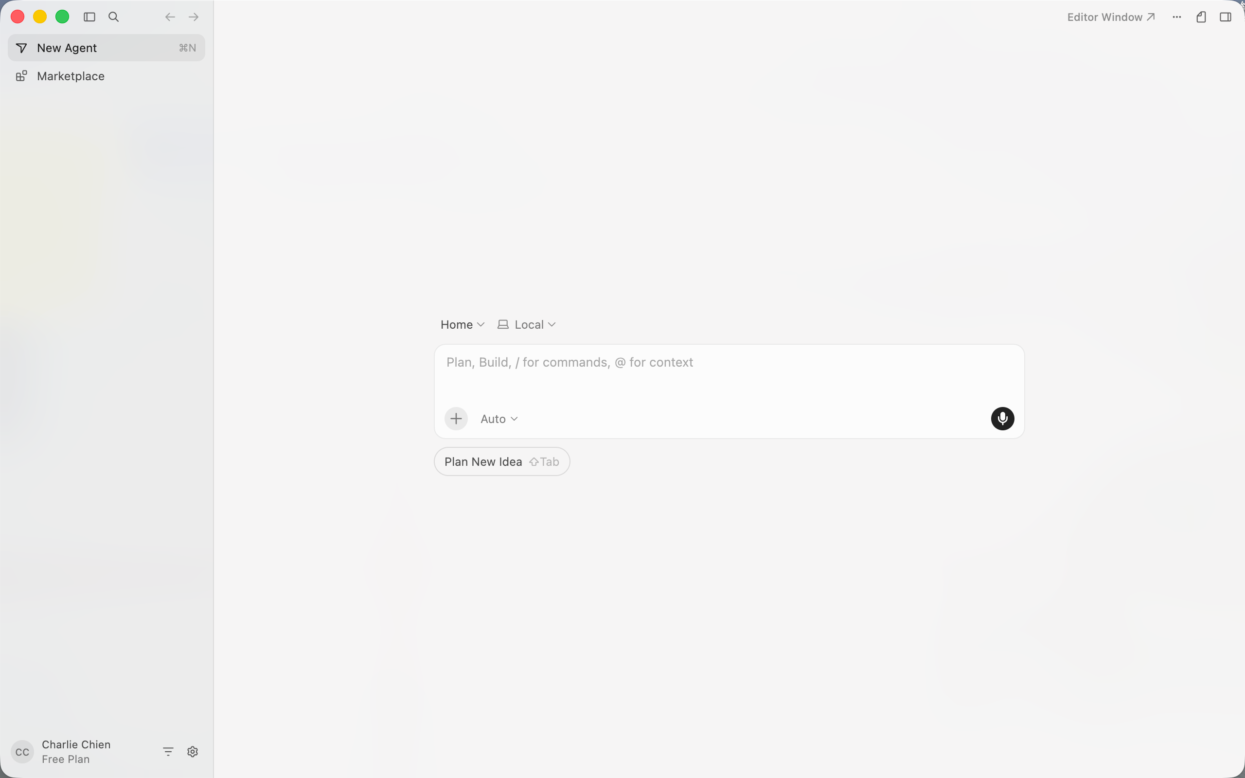 Cursor editor with Composer panel open in agent mode